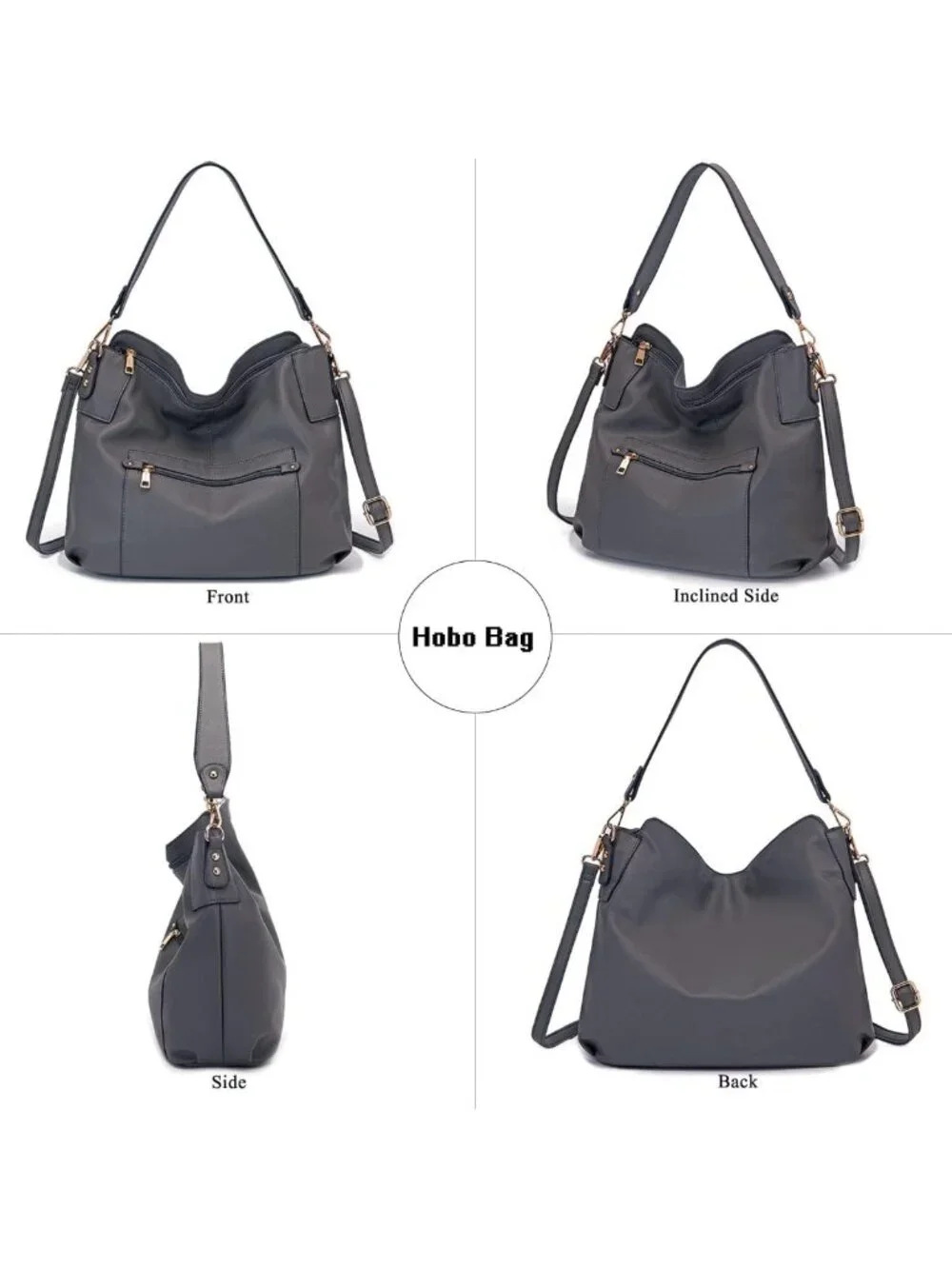 Stylish Large Crossbody Hobo Bag & Wallet Set for Women - Versatile Shoulder